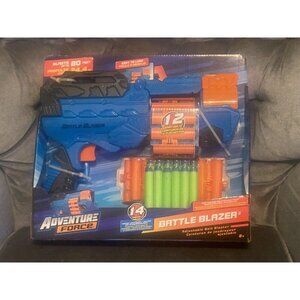 Adventure Force Battle Blaster 12 Darts 14 Pieces Blasts up to 80 Ft New In Box